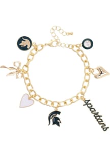 Michigan State Spartans Enamel Icons Charm Womens Bracelet