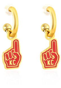 Kansas City EB & Co Foam Finger Huggie Hoop Womens Earrings