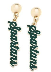 Michigan State Spartans Enamel Script Womens Earrings