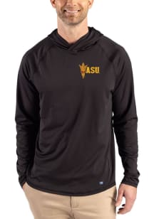 Cutter and Buck Arizona State Sun Devils Mens Black Prospect Eco Big and Tall Hooded Sweatshirt