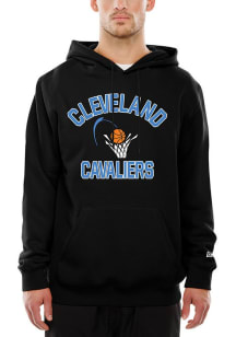 New Era Cleveland Cavaliers Mens Black Retro logo Heart and Soul Long Sleeve Hoodie