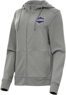 Antigua Greensboro Swarm Womens Black Heather Seeker Long Sleeve Full Zip Jacket