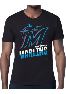 Starter Miami Marlins Black Zoom Short Sleeve T Shirt