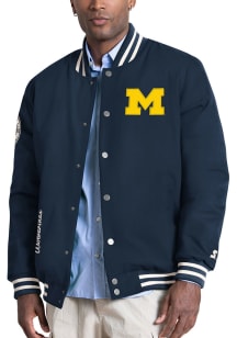 Starter Michigan Wolverines Mens Blue Spectator Medium Weight Jacket