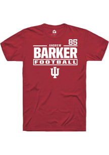 Andrew Barker Indiana Hoosiers Crimson Football NIL Stacked Box Short Sleeve Player T Shirt