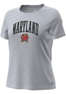 Under Armour Maryland Terrapins Womens Grey Tech Short Sleeve T-Shirt