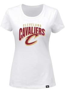 Cleveland Cavaliers Womens White Frankie Loud Short Sleeve T-Shirt