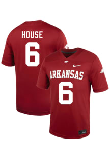 Khmori House  Nike Arkansas Razorbacks Cardinal Red NIL Name And Number Football Jersey