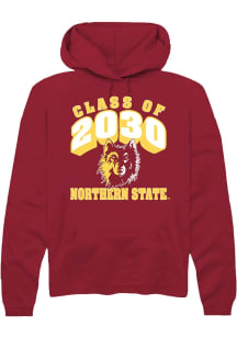 Rally Northern State Wolves Mens Maroon Class of 2030 Long Sleeve Hoodie