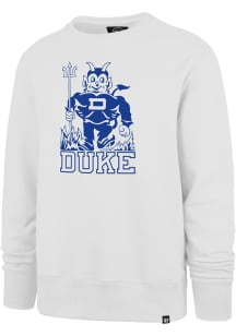 47 Duke Blue Devils Mens White Imprint Headline Long Sleeve Crew Sweatshirt