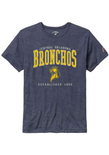 Central Oklahoma Bronchos Navy Blue Victory Falls Puff Arch Mascot Short Sleeve Fashion T Shirt