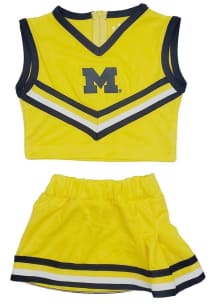 Little King Michigan Wolverines Girls Yellow Tackle Twill Set Cheer
