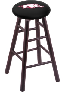 Arkansas Razorbacks Round Cushion Maple Pub Stool - Brown