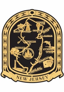 New Jersey State Map Brass Ornament