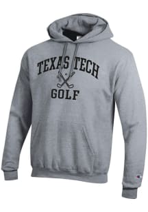 Champion Texas Tech Red Raiders Mens Grey Heather Golf Icon Powerblend Long Sleeve Hoodie