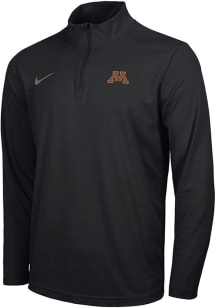Nike Minnesota Golden Gophers Mens Black Primary Logo Long Sleeve Qtr Zip Pullover