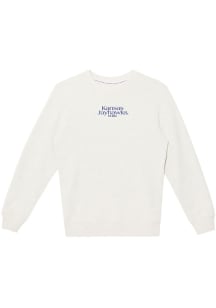 Summit Sportswear Kansas Jayhawks Womens Ivory Nantucket Script Crew Sweatshirt