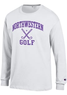 Champion Northwestern Wildcats White Golf Icon Jersey Long Sleeve T Shirt