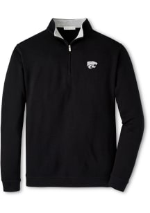 Peter Millar K-State Wildcats Mens Black Crown Comfort Long Sleeve Qtr Zip Pullover