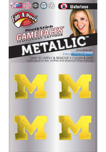 Michigan Wolverines Metallic 4pk Tattoo