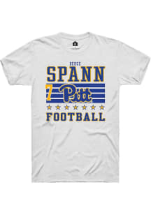 Deuce Spann Pitt Panthers White Football NIL Striped Short Sleeve Player T Shirt