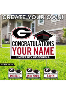 Georgia Bulldogs Personalized Congratulations Grad Yard Sign - White