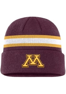 Nike Minnesota Golden Gophers Maroon Tri Stripe Peak Utility Cuff Mens Knit Hat