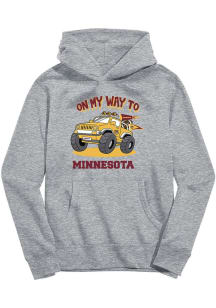 Vive La Fete Minnesota Golden Gophers Toddler Grey On My Way Long Sleeve Hooded Sweatshirt