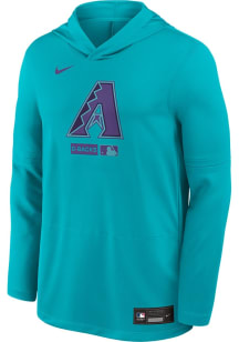 Nike Arizona Diamondbacks Mens Teal Authentic Collection City Connect Long Sleeve Lightweight Hood..