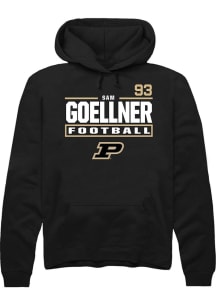 Sam Goellner Purdue Boilermakers Mens Black Football NIL Stacked Box Player Hood