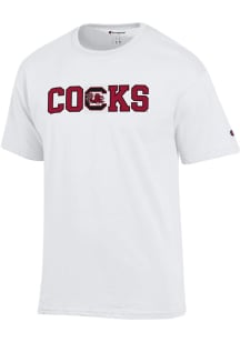 Champion South Carolina Gamecocks White Block Primary Logo Mascot Short Sleeve T Shirt