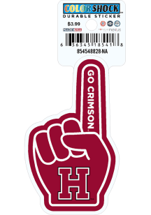 Harvard Crimson Finger 3in Durable Stickers - Maroon