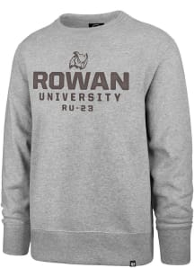 47 Rowan University Mens Grey Honor Roll Headline Crew Long Sleeve Crew Sweatshirt