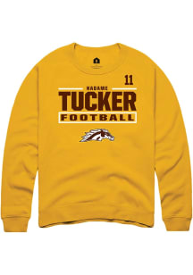 Nadame Tucker Western Michigan Broncos Mens Gold Football NIL Stacked Box Player Crew