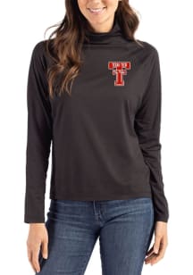 Cutter and Buck Texas Tech Red Raiders Womens Black Coastline Eco Funnel Neck Crew Sweatshirt