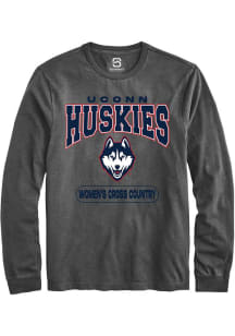 Summit Sportswear UConn Huskies Grey Heather Women's Cross Country Long Sleeve T Shirt
