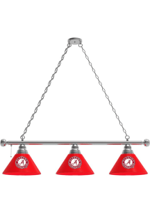 Alabama Crimson Tide Script 3 Shade Silver Billiard Lamp