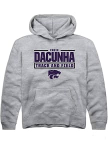 Croix DaCunha Rally K-State Wildcats Youth NIL Stacked Box Long Sleeve Player Hoodie Grey