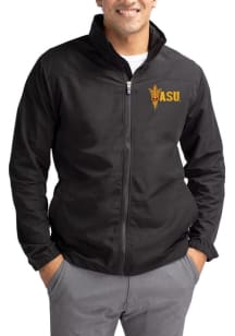 Cutter and Buck Arizona State Sun Devils Mens Black Charter Eco Big and Tall Light Weight Jacket
