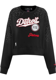 Pro Standard Detroit Pistons Womens Black Legacy Crew Sweatshirt