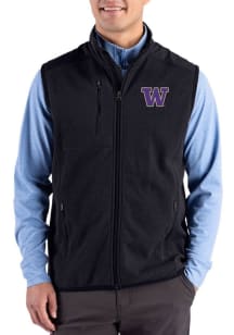 Cutter and Buck Washington Huskies Mens Black Hunts Point Eco Sleeveless Jacket