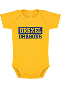 Drexel Dragons Baby Gold Team Logo Short Sleeve One Piece