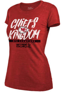 Kansas City Chiefs Womens Red 2024 Conference Champs Still Here Short Sleeve T-Shirt