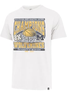 Michigan Wolverines Mens White 2026 Men's Basketball National Champions 2-Time Champs Big and Tall..