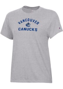 Champion Vancouver Canucks Womens Grey Arch Team Mascot Core Short Sleeve T-Shirt