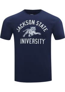 Pro Standard Jackson State Tigers Navy Blue Stacked Logo Short Sleeve T Shirt