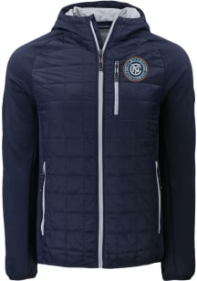 Cutter and Buck New York City FC Mens Navy Blue Rainier PrimaLoft Hybrid Medium Weight Jacket
