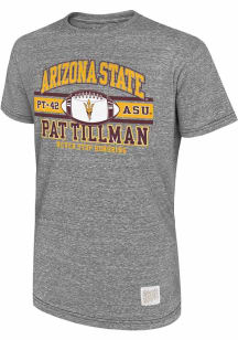 Pat Tillman Arizona State Sun Devils Grey Football Never Stop Honoring Short Sleeve Fashion Player..