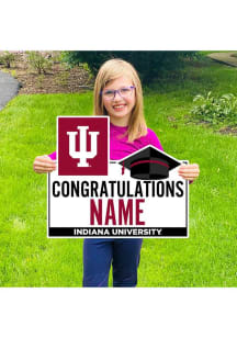 Indiana Hoosiers Personalized Congratulations Grad Yard Sign - White