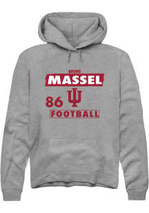 Bruno Massel Indiana Hoosiers Mens Grey Football NIL Striped Player Hood